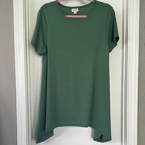 LuLaRoe Forest Green Short Sleeve Hi-Low Tunic NWOT